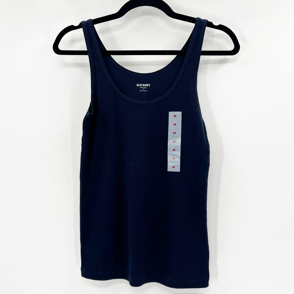 NWT Old Navy Women's Navy Blue Knit Scoop Neck Tank Top Size XS